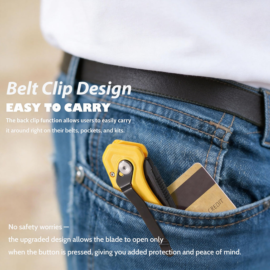 REXBETI 12-Pack Folding Pocket Utility Knife, SK2 Box Cutter, 32 Blades