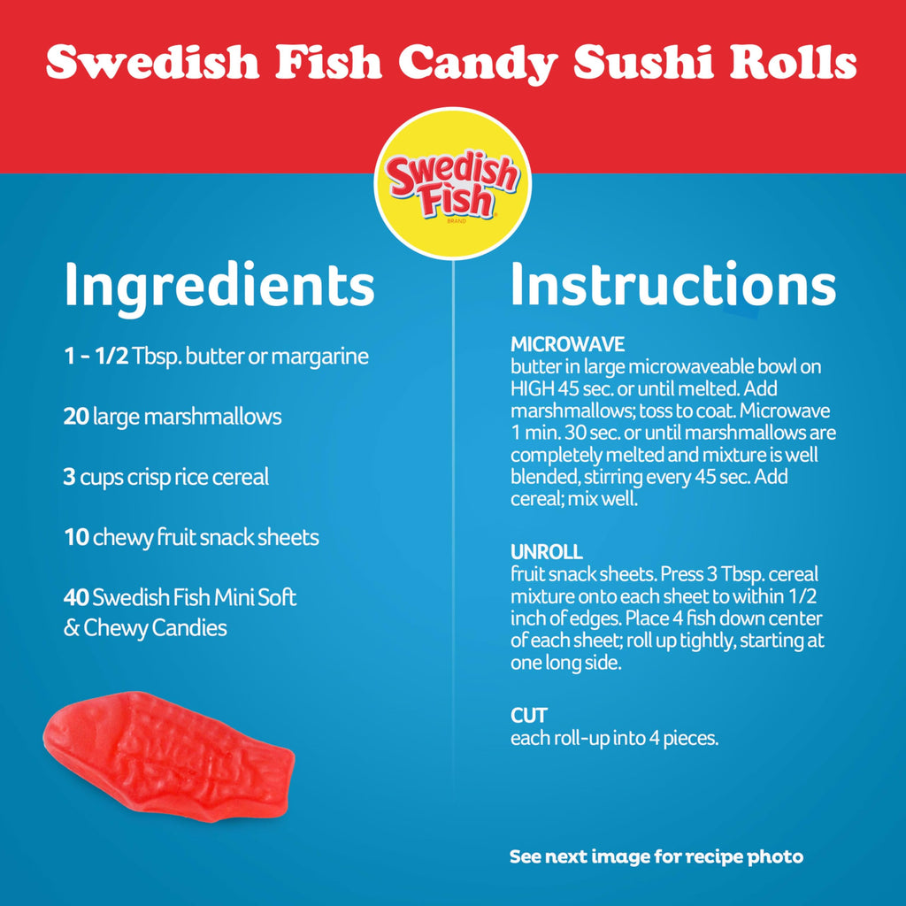 SWEDISH FISH Mini Soft & Chewy Candy, Halloween Candy, 24 - 2 oz Bags