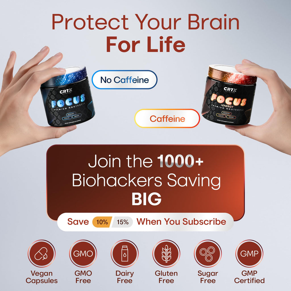 Nootropic Strongest Focus Supplement - Clinically Backed Ingredients Made in USA - Scientifically Backed Doses - Supplement for Brain Fog - AlphaGPC, Lions Mane, Rhodiola and More 10:1 90 Capsules
