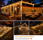 100FT Warm White Christmas String Lights, Outdoor Waterproof LED,Green Wire