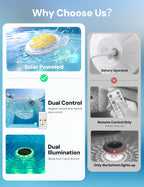 NIORSUN Floating Solar Pool Lights, 5.8 Inch IP68 Waterproof Pool Lights with Remote, 9 RGB Color LED Pool Solar Lights with Timer Auto On/Off, Pool Lights for Inground Above Ground Pools Hot Tub Spa