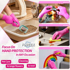 FINITEX Nitrile Disposable Latex-Free Gloves - 1000PCS/Case Powder-Free Guantes de Nitrilo Cleaning Medical Exam Food Cooking Gloves Rose Red(Small)