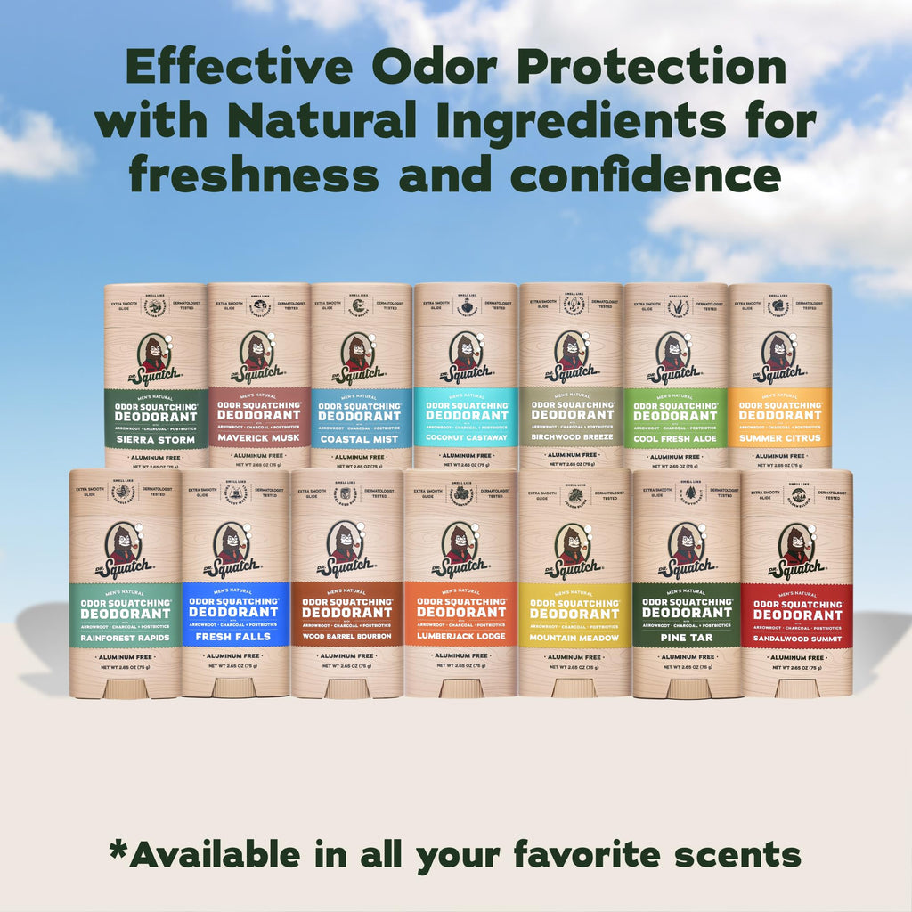 Dr. Squatch Natural Men’s Deodorant, Aluminum Free Deodorant Men (2-Pack)