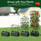 MQHUAYU 2 Pack 51" Self Watering Planter Box with Trellis, Tomato Planter Trellis for Raised Garden Bed, Tomato Cage with Visual Water Indicator, Indoor Outdoor Tomato Cages for Garden Patio