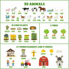 BONNYCO Felt Board for Toddlers with 92 Farm Animal Figures Montessori Toys