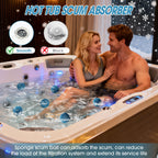 MTWEAR Hot Tub Scum Absorber, 6 Pack Spa & Pool Scum Eliminating Balls,hot tub scum Balls,Scum Sponge for Spa Hot Tub, Hot Tub Accessories, Oil Absorbing Sponge for Hot Tub Skimmer