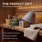 SAUNOM Premium Ultra Soft Grey Sauna Hat for Women and Men — 100% Natural Wool — Ultra Soft, Breathable, Itch-Free and Odor Resistant Sauna Cap