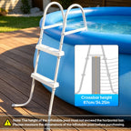 Above Ground Pool Ladder, 34 '' Pool Ladder, Swimming Pool Frame Ladder, 2-Steps,Suitable for Pools up to 34 inches deep Above Ground, Anti Slip Feet & Wide Steps