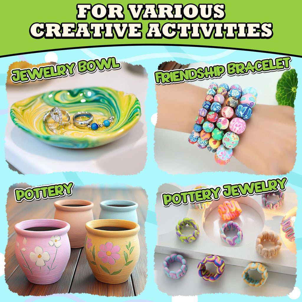 Premium Air Dry Clay for Kids - Natural Pottery Modeling Clay, 3.3lbs Arts & Crafts Supplies for School Classrooms, Kids Toy Gift for Christmas, White
