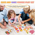 Slice and Bake Wooden Cookie Play Food Set for Kids Kitchen - Toy Food