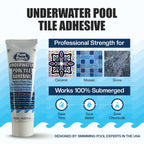 Pool Patch Underwater Pool Tile Adhesive (4 oz) – Waterproof Pool Tile Setting Paste – Professional Strength Adhesive for Ceramic, Mosaic & Stone – Works 100% Submerged, No Need to Drain Pool