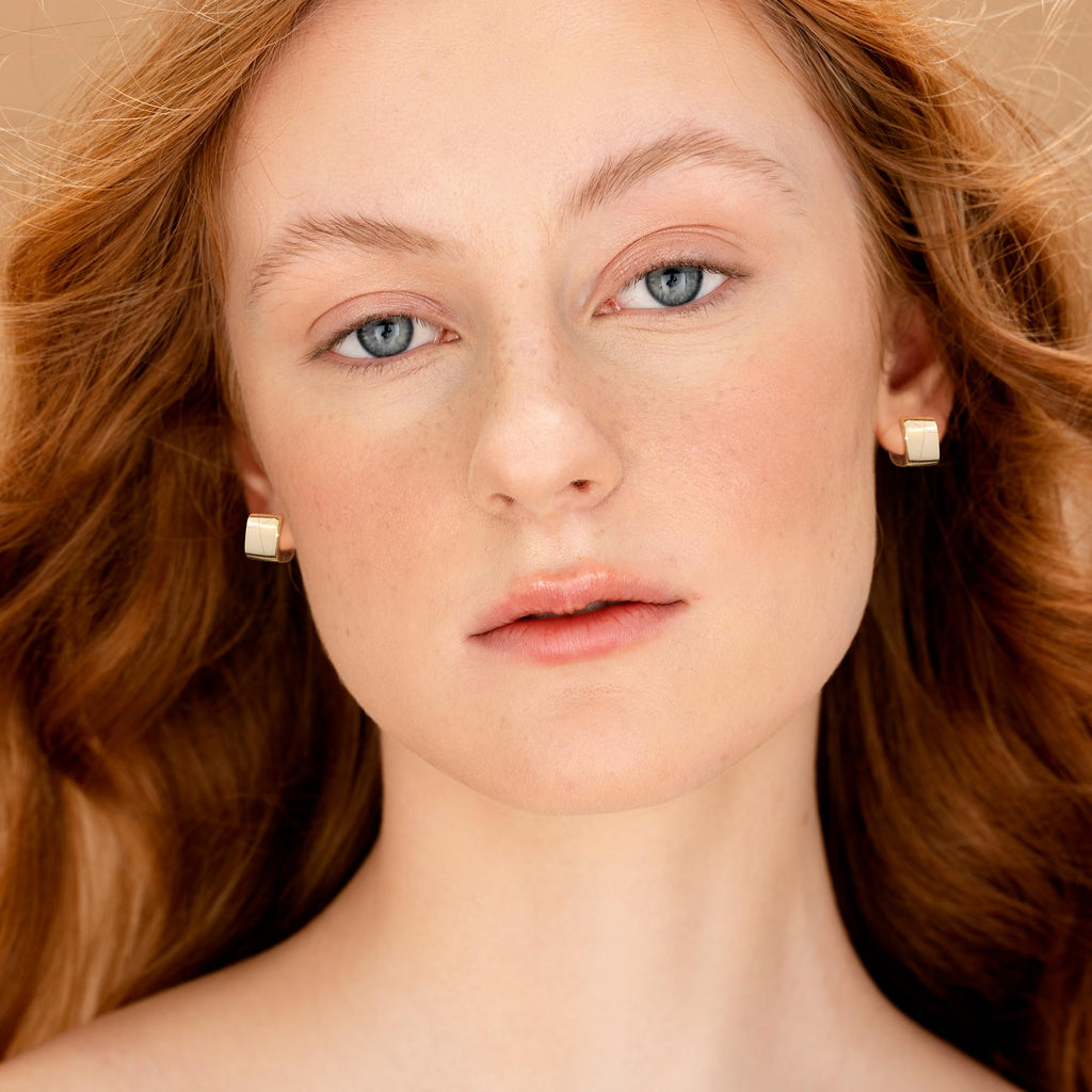 Small Gold Chunky Hoop Earrings Hoops Huggie Square Earrings