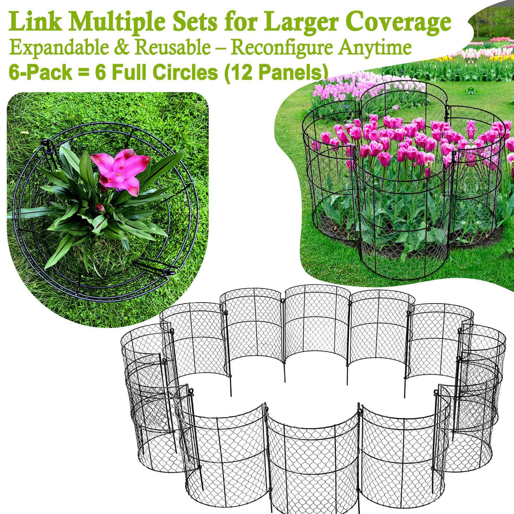 JILLSKY 16" Chicken Wire Plant Cages, 6 Pack