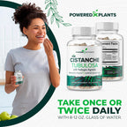 Cistanche Tubulosa with Fadogia Agrestis - Promotes Vitality - Natural Supplements for Men & Women with Bioperine by Powered X Plants, 90 Servings