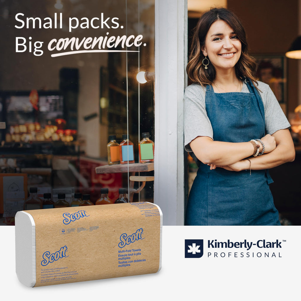 Scott® Professional Universal Multifold Paper Towels, Bulk (03650), Absorbency Pockets, 9.2" x 9.4" sheets, Plus Tier, Compressed, White (250 Sheets/Pack, 12 Packs/Case, 3,000 Sheets/Case)