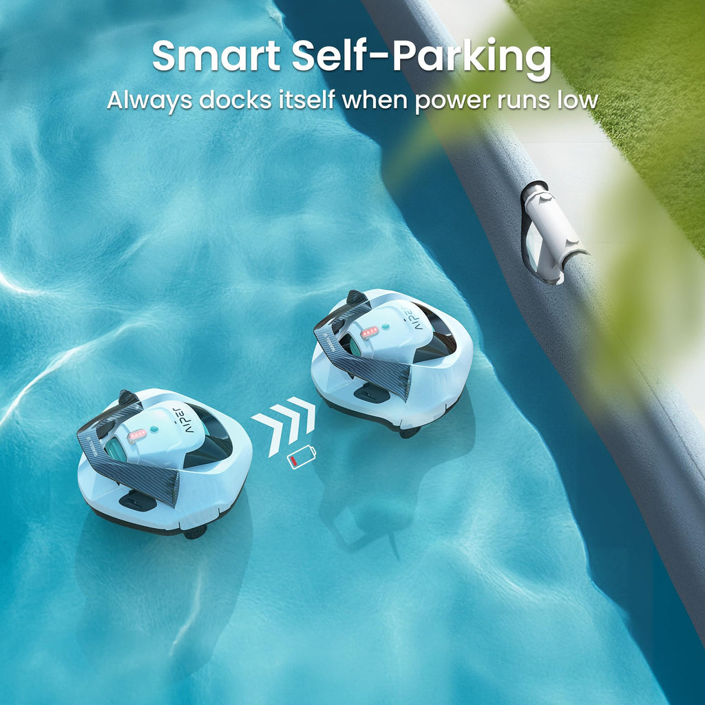 (2026 Upgrade) AIPER Seagull SE Cordless Robotic Pool Cleaner, Above Ground Pool Vacuum with LED Indicator, Lasts 100 Mins, Self-Parking, Ideal for Flat Pools up to 860 sq.ft
