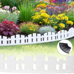 Garden Edging 33FT LOLEDE, 4.6IN Tall White Landscape Edging Border with 60 Stakes, Flexible Plastic Lawn Edging for Yard, Flower Beds,Tree Rings, Walkways & Garden Borders（Square-White）