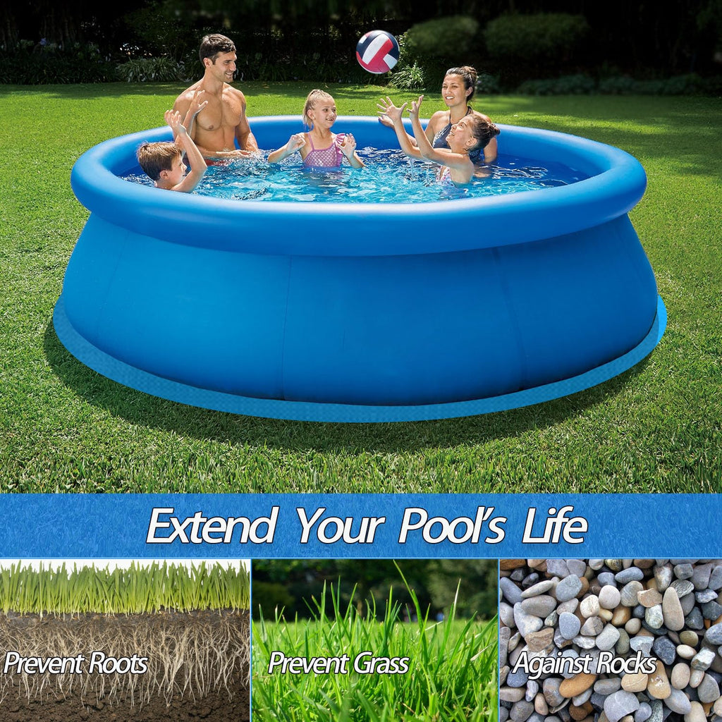 18 FT Round Above Ground Pool Liner Pad, Heavy Duty Outdoor Pool Mat Underlayment for 18' Round Pools, Prevents Punctures Pool Ground Cloth Protector Tarp (18 FT)