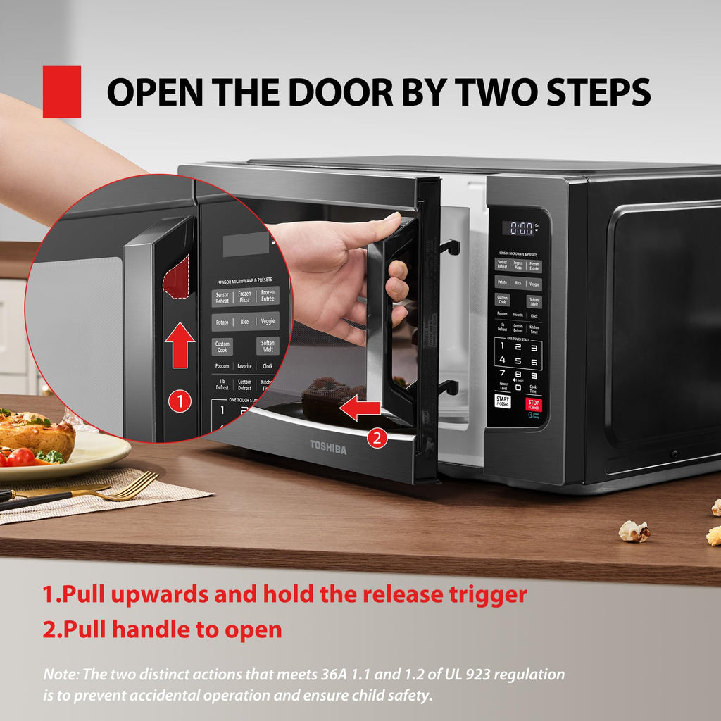 MPP-BS Microwave Oven with Smart Sensor, Easy Clean Interior, ECO Mode and Sound On/Off, 1.2 Cu.ft, Black Stainless Steel