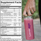 Leverage Mixed Berries Anti–Aging Supplement & Longevity Mix - Daily Wellness Multivitamin Powder with Hyaluronic Acid, L-Glycine & Magnesium for Skin, Energy, Cognitive Function & Joint–30 Servings