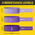 Tribe Lifting Fabric Resistance Bands for Exercise - Hip Bands for Working Out Legs, Glutes, Knees and Thighs for Men and Women - Cloth Circle Booty Bands for Physical Therapy (Purple)