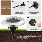 SOLPEX Solar Lights Outdoor Waterproof, 12 Pack Solar Ground Lights, Solar Garden Lights Landscape Lighting for Pathway Driveway Patio Backyard Walkway (Warm White)