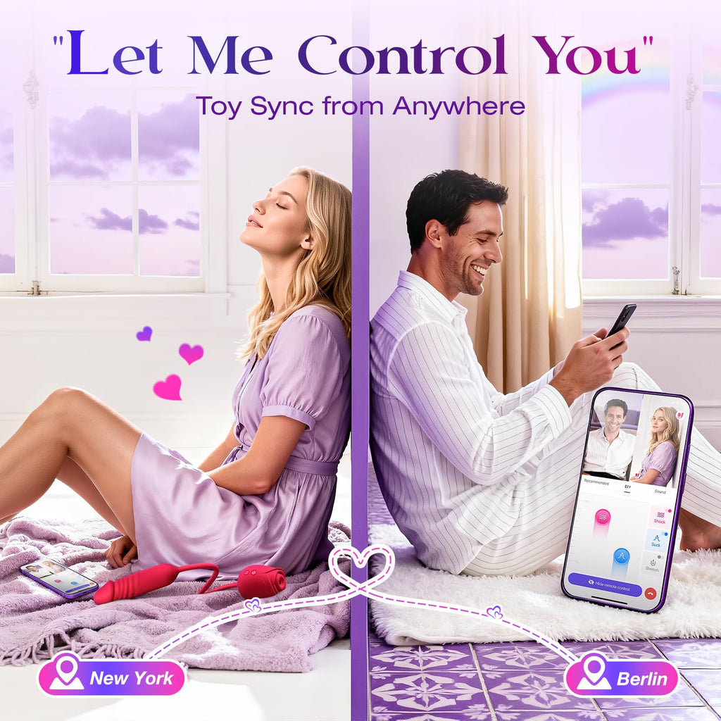 Vibrator Dildo Sex Toys for Women - MOOLIGIRL Rose Sex Toy with Thrusting G Spot Vibrators & 10 Sucking Modes for Clitoral Nipple Stimulation Anal Dildos Adult Sex Toys Games for Couples Sex Machine