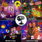 2026 Upgraded Halloween Projector, 8 Patterns (Ocean Wave & Patterns),8 Theme Waterproof Holiday Projector with Remote for Halloween,Christmas,Happy New Year