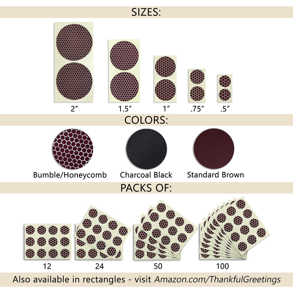 1” Circle Match Striker Stickers – 100 Pieces | Bumble/Dotted Pattern Match Strike Paper with Adhesive Pre-Cut in Circles for Easy Match Lighting | Also Available in Charcoal or Brown & Many Sizes