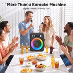 VOSOCO Karaoke Machine, Bluetooth Speaker with 2 Wireless Mics for Adults