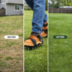 Qdreclod Aeration Shoes for Lawn, Lawn Aerator Shoes for Grass, Stainless Steel Spikes with Adjustable Straps for Garden, Grass Aeration, Floor Paintin