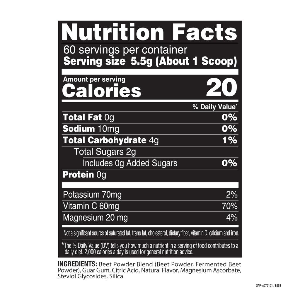 Nature Fuel Power Beets Powder, Delicious Mixed Berry, Concentrated Superfood Supplement, Supports Circulation, Natural Energy & Stamina, Non-GMO, 60 Servings (Packaging May Vary)