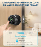 Fingerprint Door Lock, Smart Fingerprint Door Knob with Keypad, Biometric Door Lock with App Control, Auto Lock Door Lock with Code, Keyless Door Knob with Lock for Bedroom, Home-K10plus Matte Black
