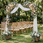 GARDFANCY Garden Arch with Planter Boxes, Metal Arbor Trellis for Climbing Plants Outdoor, Heavy Duty Iron Archway for Wedding Ceremony Party Backyard Lawn Patio Decor, Black