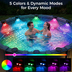 LAFULIT Solar Poolside Lights 4 Pack, RGB Night Light for Above Ground & Inground Pools Edge Decor, Outdoor Waterproof Wireless LED Ambient Lighting for Swimming Pool Decorations Accessories Stuff