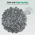 HUIZDQ 500 Piece Classic Building Bricks and 1 Gray Baseplate, 2x4 Bricks Bulk Creative Building Toys, Blocks Bulk for Kids Ages 6+, Light Gray