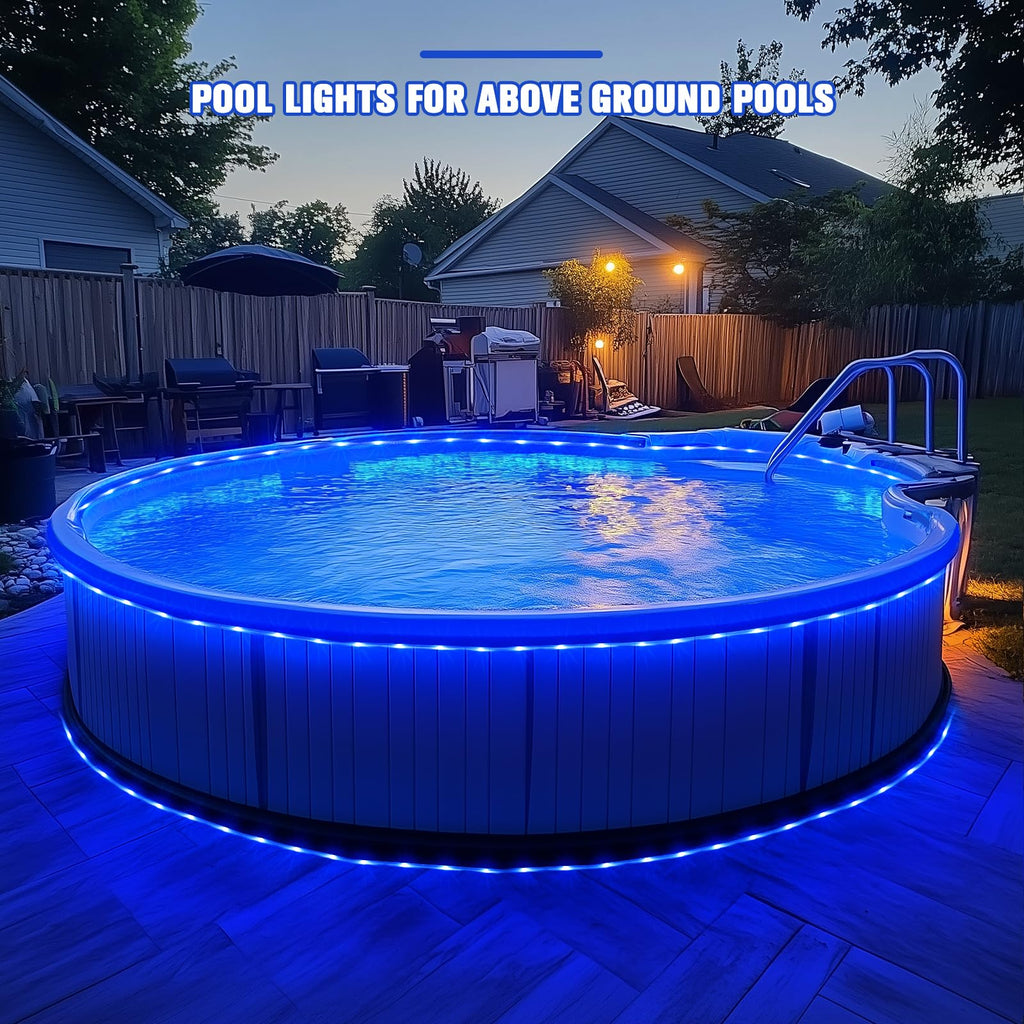 JMEXSUSS 66 ft 200 LED Pool Accessories IP 65 Solar Pool Lights Outdoor