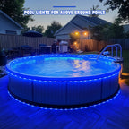 JMEXSUSS 66 ft 200 LED Pool Accessories IP 65 Solar Pool Lights Outdoor