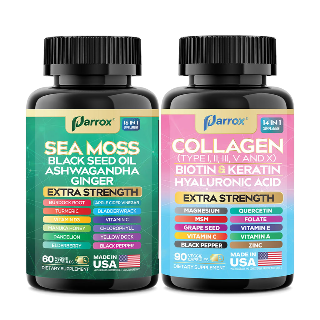 Sea Moss & Collagen Support Bundle, Black Seed Oil, Radiant Wellness Set
