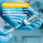 otwooi 3ml Vial for Injection Empty Glass Small Vials with Self Healing Injection Port and Flip Off Aluminum Cap for Water, Liquid Sample Bottles (50pcs)