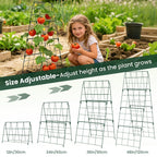 2 Pack Cucumber Trellis, 48"x16" Adjustable A-Frame Trellis for Climbing Plants, Metal Foldable Upgraded Vegetable Trellis for Raised Bed, Support for Tomatoes, Squash, Zucchini, Vegetables & Flowers