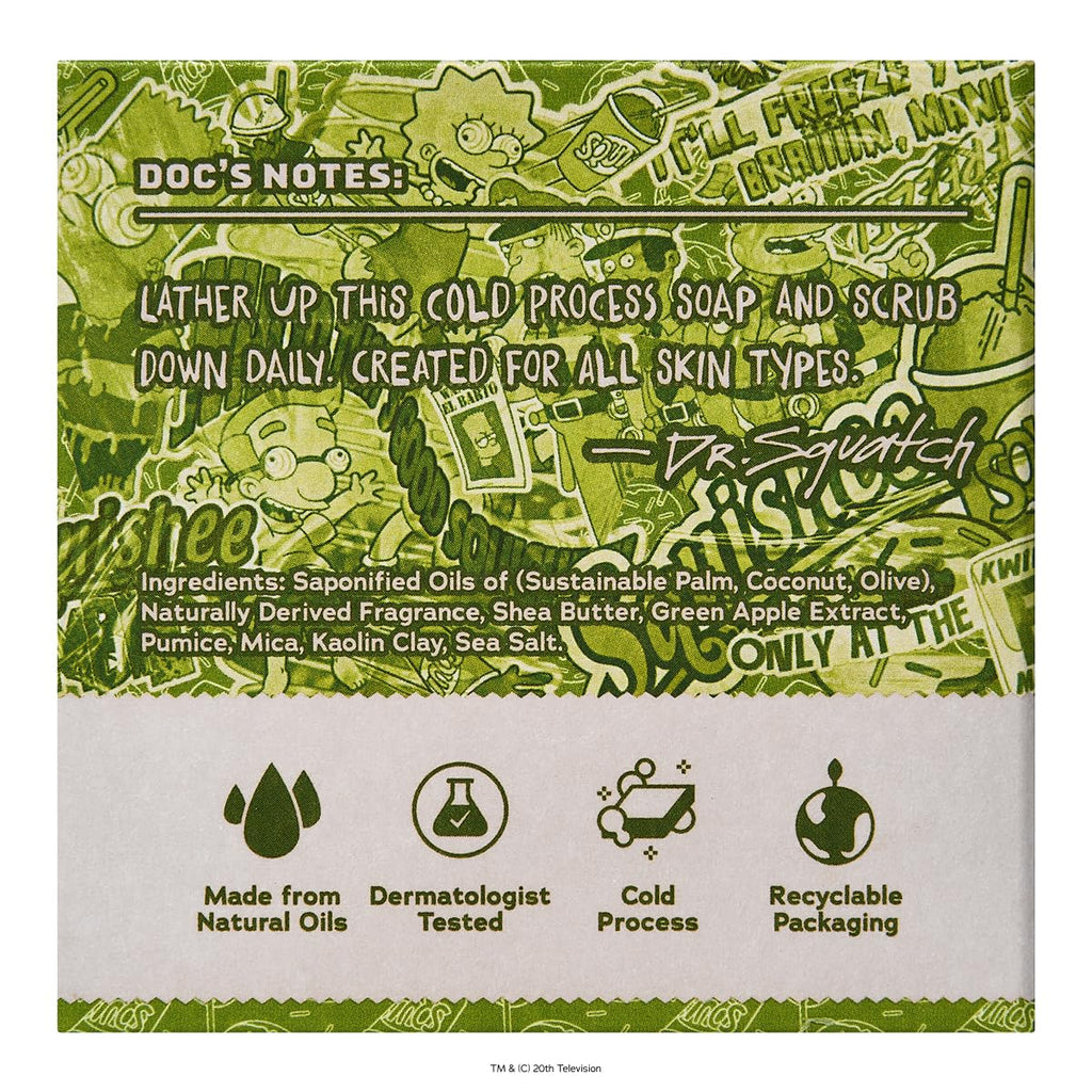 Dr. Squatch Natural Men's Bar Soap – Limited Edition Simpsons Gifts for Men – Natural Cold Process Soap Bar – D’oh-Nut Delirium + Squishee Supreme (5 oz, 4-Pack)