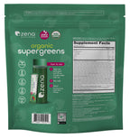 Zena Nutrition Organic Super Greens Powder, 70+ Superfoods, 0 Sugar, 3g Fiber, Spirulina, Chlorella, Mushrooms, Prebiotics/Probiotics, Digestive Enzymes, Gut Health, Mixed Berry, 30 Drink Mix Packets