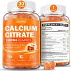 Calcium 1200 mg with Vitamin D3 Supplement for Adults - Calcium Gummies with 5000iu Vitamin D3, K2, B6, B12, Magnesium & Zinc - Calcium Supplement for Women Men - Easy to Digest, Vegan (1 pack)