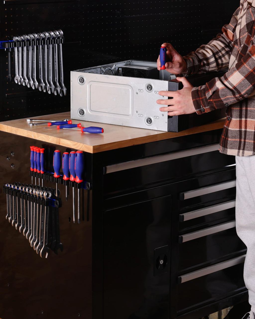 WORKPRO Magnetic Screwdriver and Wrench Organizer Set, 12-Slot Tool Holder
