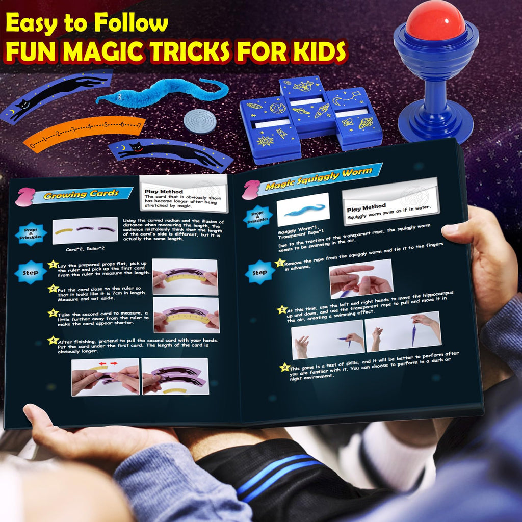 PATIFEED Kids Magic Kit with Magician Costume, Hat, Wand