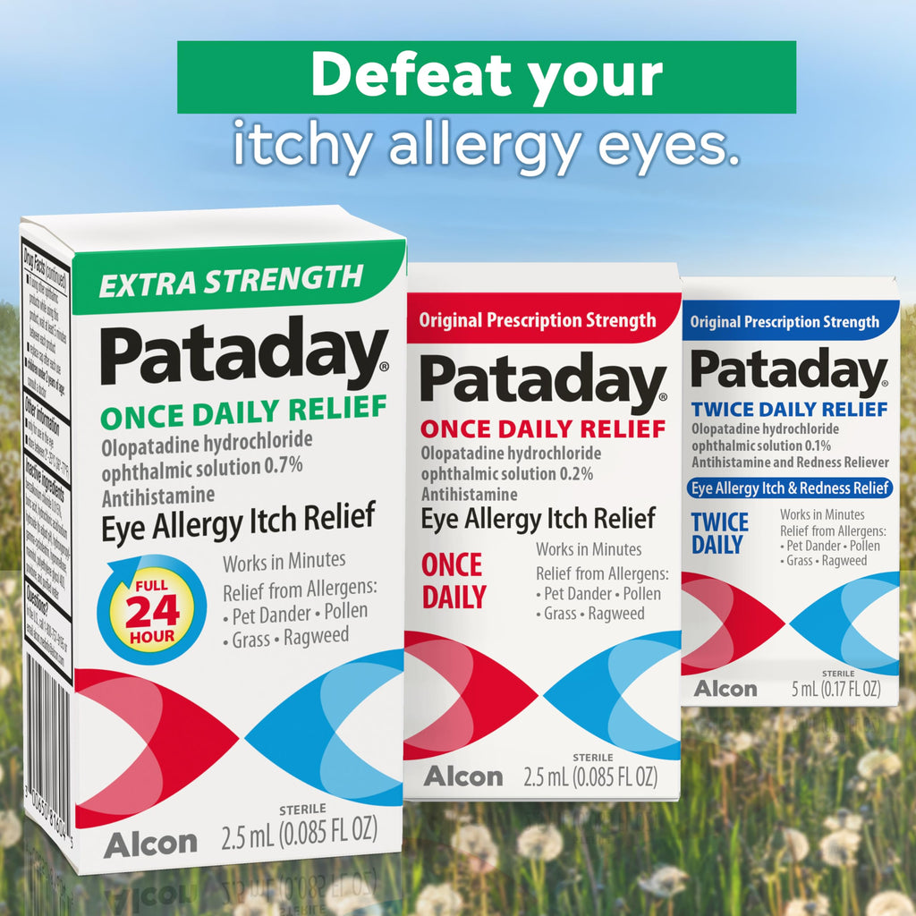 Pataday Once Daily Extra Strength Relief Allergy Eye Drops, 2.5 ml, Antihistamine Eye Drops with Olopatadine 0.7% for Relief from Eye Allergy Itching, Works Up to 24 Hours