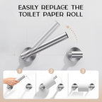 Day Moon™ Toilet Paper Holder Wall Mount, Modern Roll Holder for Bathroom, Stainless Steel Rustproof Double Post Pivoting Tissue Roll Holder for Bathroom, Classic, Brushed Nickel