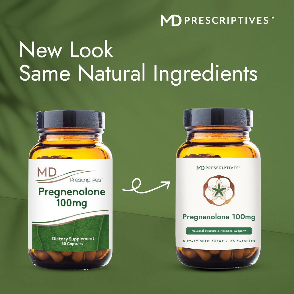 MD Prescriptives Pregnenolone - Vegan Formula for Hormone Health - Hormone Support Supplement & Energy for Adults - 60 Vegetarian Capsules (100mg)