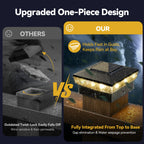 KEILAIMO Solar Post Cap Lights, 2 Pack Upgraded Outdoor Deck Fence Post Solar Lights for 4x4 5x5 Wood/Vinyl Posts, IP65 Waterproof, 10-12 Hours Warm/Cool White Glow for Garden/Patio/Porch - Black